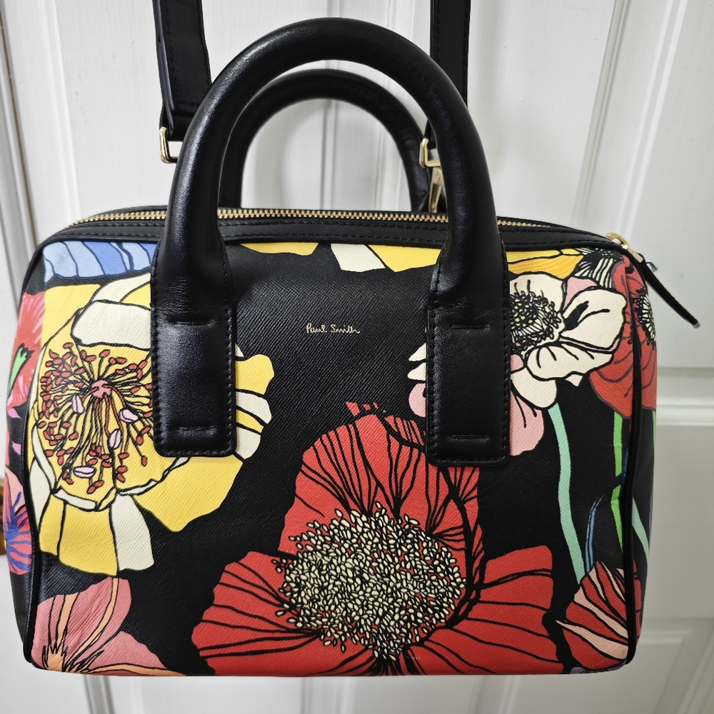 Paul Smith saffiano leather floral print bag